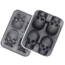 Molde de cubitos de hielo en forma de calavera 3D grande, molde de hielo redondo para whisky con tapa para bebedores de whisky, bartenders, intercambios de regalos, entusiastas del bar en el hogar y regalos festivos