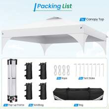 COBIZI Carpa plegable 3x3 impermeable, estable, cierre centralizado con un botón, carpa para fiestas con ventilación, tiras fluorescentes, 3 paneles laterales, 4 sacos de arena, altura ajustable, carpa de jardín para fiestas, gris