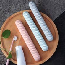 1 pieza Estuche portátil para cepillo de dientes, Soporte para cepillo de dientes de plástico estilo nórdico para viajes, temporada de volver a la escuela - Multicolor - Ver 1