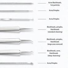 Set de 7 piezas de herramientas para extracción de granos y puntos negros de la nariz y la cara (incluye set de 7 piezas) - Kit de herramientas para extracción de puntos negros - Kit de herramientas para extracción de acné y comedones - Regalo para hombres, mujeres, familia y amigos