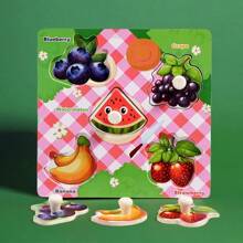 Fei Rui Educational Wooden Fruit Puzzle - 5 Unique Shapes, Realistic Detail, Ideal Learning Toy For Youngsters, Christmas, Halloween, Thanksgiving