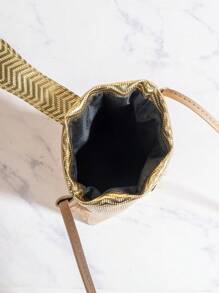 Bolso de mujer cartera monedero con diseño de patrón de cocodrilo en piel de poliuretano dorado, sencillo y de moda. Puede usarse de hombro o cruzado, con hebilla antirrobo, muy adecuado para viajes, festivales. Cartera, monedero y bolsa para teléfono.