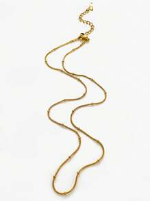1 pieza Collar de globo con cadena de flores de acero inoxidable y cuentas, de lujo, moda de alta gama y elegante para mujeres