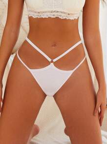 8pcs Ladies Cotton Threaded Double Webbing Comfortable And Breathable Low Waist Sexy Thongs - Nhiều màu - Xem 7