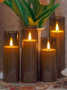 5pcs Flameless Candle Lights With Timer Remote Control, Battery Operated LED Candle Lamps, Decorative Lights For Home, Bedroom, Wedding, Proposal, Christmas, Halloween, Parties Gifts Birthday Graduation