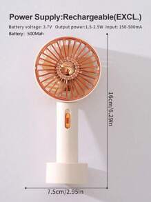 1pc Plastic Mini Fan, Modernist Portable Handheld Fan For Home, School - Beige - View 11