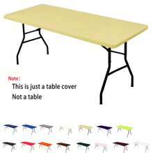 1 件矩形桌布，涤纶牛奶丝桌布，抗皱可洗弹性桌布保护套，适用于室内、室外、露台、野餐、露营、派对、婚礼