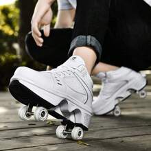 preyrocbirds Zapatos con Ruedas para Niños Y Niña, Multiusos Zapatillas con ruedascon Led Luces, Zapatillas de Skateboard