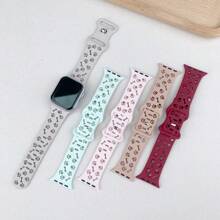 狗爪雕刻表带兼容 Apple Watch 46mm 49mm 45mm 44mm 41mm 40mm 42mm 38mm 运动透气硅胶表带兼容 Apple Watch Series Ultra SE 10 9 8 7 6 5 4 3 2 1 - 星光色 - 查看 6