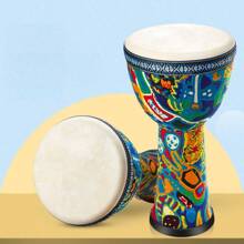 8-Inch African Hand Drum,Djembe Drum,Colorful Percussion Instrument For Professional Performance, Lightweight Design,Vivid African Patterns,Suitable For Music And Entertainment - Multicolor - View 7