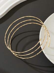 1 pieza Pulsera minimalista de metal multicapa y lineal para mujeres