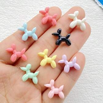 20/30/50 st. färgglada mini blandade tecknade hundberlocker i harts - för DIY nagelkonst, scrapbooking och smyckeshantverk, luktfri, tecknade djur platt baksida