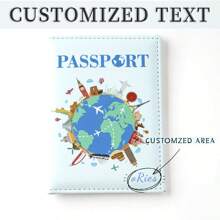 Capa Personalizada de Mapa Cartoon Impresso em Cores, Proteção de Passaporte, Porta-Documentos Multifuncional, Porta-Passagem Aérea, Capa de Passaporte e Tag de Bagagem, Presentes de Festa de Casamento