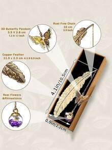 Marcador de Livro de Metal Dourado Decorativo com Enfeite Borboleta 3D Multicolorida - Feito à Mão, Com Outros Materiais Metálicos, Ótimo para Amantes de Livros, Decoração de Casa, Presente Engraçado, Sem Caixa de Presente - Multicolorido - Visão 3