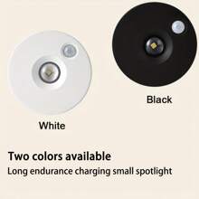 1 个 LED 可充电聚光灯，USB 充电运动传感器猫眼灯，3 色可调壁灯，适用于卧室、衣柜、橱柜、床边、走廊、展示柜