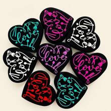 2pcs Heart-Shaped Silicone Jewelry DIY Accessories, Perfect For Necklace And Bracelet Making, Birthday Gift, Christmas Gift/Jewelry DIY Supplies - Multicolor - View 3