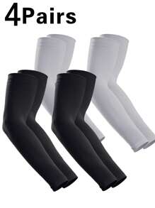 4Pairs Arm Sleeves, Cooling UV Sun Protection Sports Compression For Men/Women