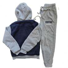 Sea Surf Children's Plush Sweatshirt Set Fully Lined Intense Cold - Navy Blue - View 3
