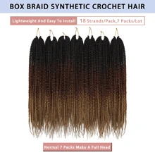 10/14/18/24/30inch Crochet Box Braids Hair Pre Looped Goddess Box Braids Crochet Braiding Hair 1/5/7 Packs Crochet Box Braids 3x Box Braids Crochet Hair, T30