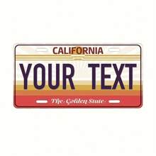 Placas de matrícula de California personalizadas y personalizadas, decoración retro de 20 placas de matrícula, adecuadas para placas de matrícula estatales, placas de matrícula con texto personalizado, placas de matrícula para decoración de vehículos, placas de matrícula de aluminio de alta calidad, 6x12 pulgadas, impresión gráfica - Multicolor - Ver 17