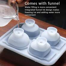 Molde de cubitos de hielo en forma de calavera 3D grande, molde de hielo redondo para whisky con tapa para bebedores de whisky, bartenders, intercambios de regalos, entusiastas del bar en el hogar y regalos festivos
