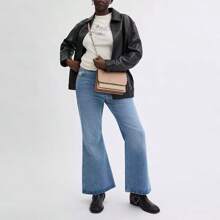 Coach Mini Claire Crossbody Bag, Women's Small Square Bag, Chain Bag, Shoulder Bag, Women's Gift - Sand and Pink - View 5