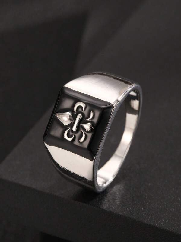 Simple Business Style Metal Ring For Men, Suitable For Daily Wear And Valentine's Day