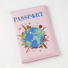 Capa Personalizada de Mapa Cartoon Impresso em Cores, Proteção de Passaporte, Porta-Documentos Multifuncional, Porta-Passagem Aérea, Capa de Passaporte e Tag de Bagagem, Presentes de Festa de Casamento