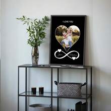 1pc Personalized Couple Photo Name Print,Custom Love Picture Print Gift For Boyfriend Girlfriend,Birthday Engagement Wedding Anniversary Valentine's Day Christmas Poster Gifts For Couple/Wife/Family,Valentine's Day Gift For Him, Anniversary Hanging Paintings, Home Living Room Dorm Decoration Hanging Paintings,No Frame Graduation