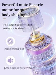 双头设计剃须刀电动双头剃须刀无线Type-C充电安全无痛剃须不留黑点适合全身剃须短方形不粘毛圆形刀片锋利顺滑不伤毛脱毛无残留防水不锈钢刀片易清洁静音电机无噪音家用旅行小型便携式脱毛刀紫色 - 彩色 - 查看 4