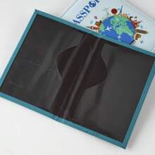 Capa Personalizada de Mapa Cartoon Impresso em Cores, Proteção de Passaporte, Porta-Documentos Multifuncional, Porta-Passagem Aérea, Capa de Passaporte e Tag de Bagagem, Presentes de Festa de Casamento