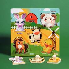 Fei Rui Educational Wooden Fruit Puzzle - 5 Unique Shapes, Realistic Detail, Ideal Learning Toy For Youngsters, Christmas, Halloween, Thanksgiving