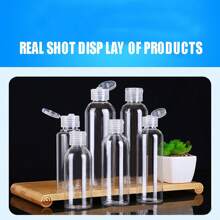 2 Pieces Of 15/20/30/50/80/100/120/150/200/250ml Transparent Plastic Flip Cover Empty Bottles, Liquid Bottles, Cosmetic Sorting Bottles, Travel Bottles Home Bathroom Decor Fall Decor Back To School - Clear - View 9