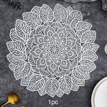 1 件/4 件/6 件西瓜叶厚不对称圆形餐垫，耐热防滑，适用于家庭厨房、酒店、餐厅和任何场合 - 圓形西瓜葉餐墊 - 查看 14