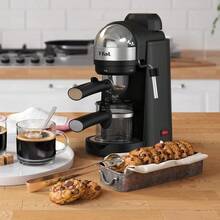 Espressería Manual, con capacidad de 4 Tazas, incluye boquilla de vapor y filtro de acero inoxidable, prepara espressos o cappuccinos de forma fácil y rápida, negra, EX1728MX - 1 - Ver 2