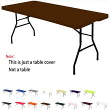 1 件矩形桌布，涤纶牛奶丝桌布，抗皱可洗弹性桌布保护套，适用于室内、室外、露台、野餐、露营、派对、婚礼