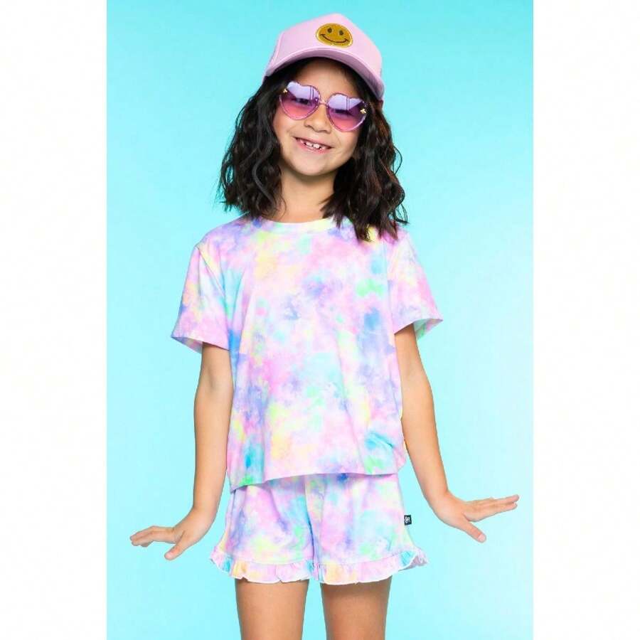 Simply Soft Ruffle Short - Multi Color Tie Dye - View 1
