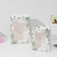 2 件透明展示窗手提袋、节日派对鲜花礼品包装袋、贸易展礼品袋、带开窗的毛绒娃娃礼品袋