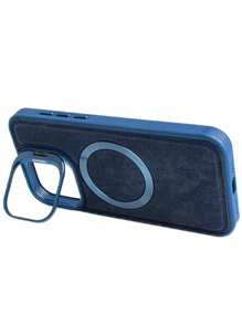 Fashion Luxury Suede Magsafe Premium Velvet Cover Case With Camera Holder For IPhone 11 12 13 14 15 Normal Pro And Pro Max - Màu xanh lam - Xem 2