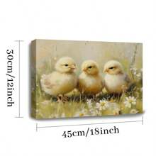 1pc Framed Canvas Poster Easter Baby Chicks Wall Art Canvas Paintings Ideal Gift For Bedroom Living Room Corridor Wall Art Wall Decor Room Decoration Ready To Hang