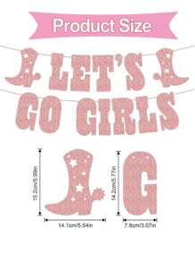 1 Set Let's Go Glitter Banner - Silver, 5 Ft. | Bachelorette Party Decorations, Cowgirl Birthday, Last Rodeo Backdrop, Nashville, Cow Rodeo Theme