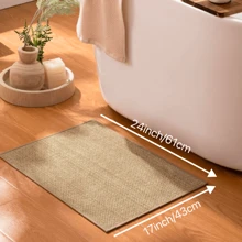 Quick-Drying Bath Mat, Ultra-Thin Linen Bath Mat, Water-Absorbing Bathroom Mat, Non-Slip Bathroom Mat - Beige - View 15
