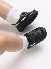 Infant Casual Soft Sole Classic Leather Shoes, Fashionable For Spring & Autumn - Black - View 6