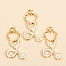 10pcs Cartoon Medical Theme Enamel Metal Nurse Outfit, Nurse Cap, Stethoscope, Syringe, Thermometer Charms For DIY Crafts, Nurse's Day, Key Chain, Earrings, Jewelry Gifts