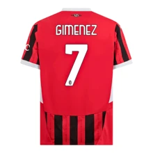 Playera Deportiva Para Fútbol De LigaSerieA AC Milan Santi Giménez Numero 7 Calidad 1:1 Jugador 24/25 - Rojo - Ver 1