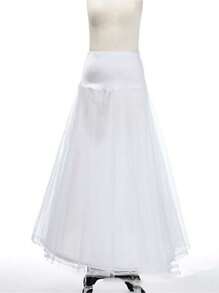 1pc Wedding A-Line Mesh Petticoat With Steel Hoops, Double Layer Stiff Mesh Underskirt, Waist-Cinching A-Line Silhouette, Suitable For Wedding Dress/Gown Lining
