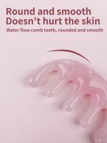 1pc Pink Massage Comb, Resin Comb With 5 Rounded Teeth, Scalp Massaging Smooth Round Hair Brush, Hair Brush, Comb, Hair Tools, Hair Products And Accessories For Barber Salon Beauty Travel Essentials, Hair Brush - Multicolor - View 4