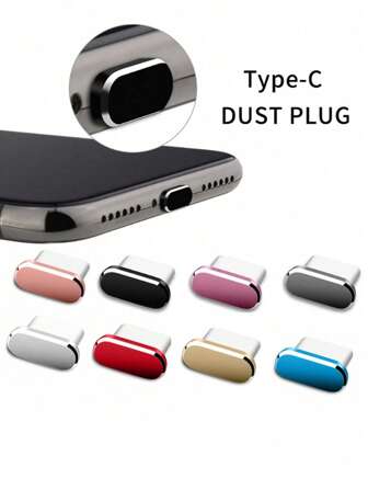 1pc Type-C USB Data Port Dust Plug, Phone Charging Port, Power Connector, Metal Dust Plug With Glossy Finish