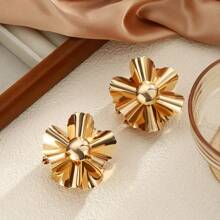 1 Pair Punk Style Floral Earrings, Suitable For Women's Daily Wear