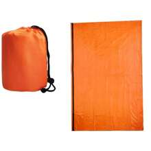 Saco de Dormir de Emergencia Ultra Impermeable Mantas de Mylar Ligero Saco de Dormir de Supervivencia Mantiene Caliente para Camping y Senderismo - Naranja - Ver 5